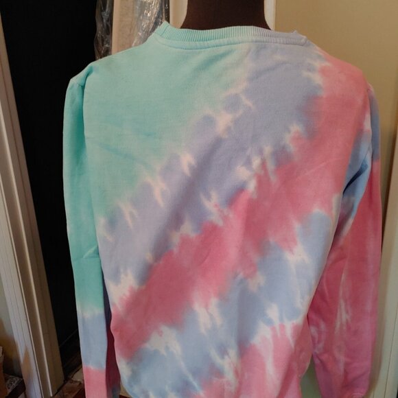 NWOT CARE BEARS TIE DIE Sweatshirt Cheer Your Heart Out rainbow 2021 - Picture 8 of 12